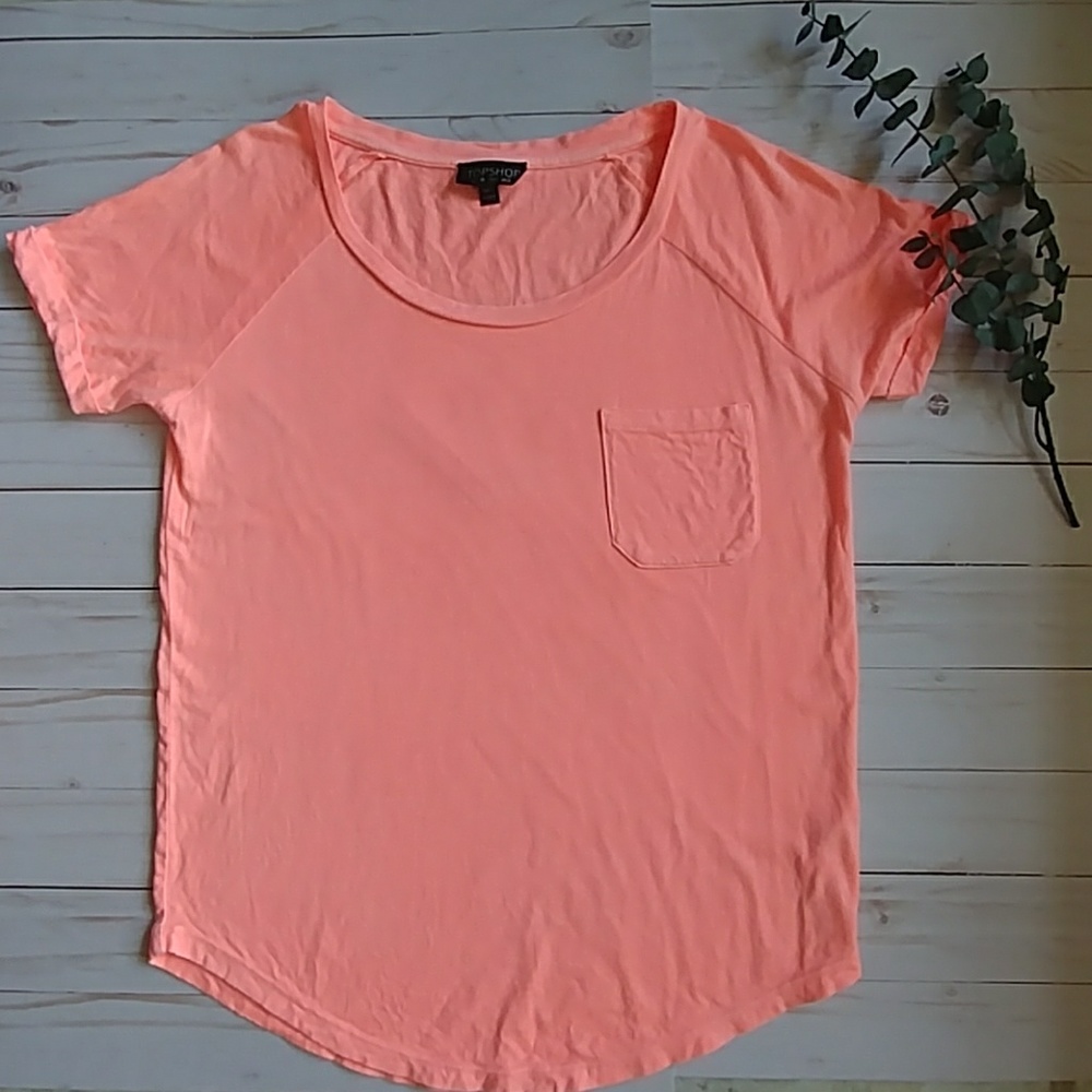 Topshop pale orange t shirt